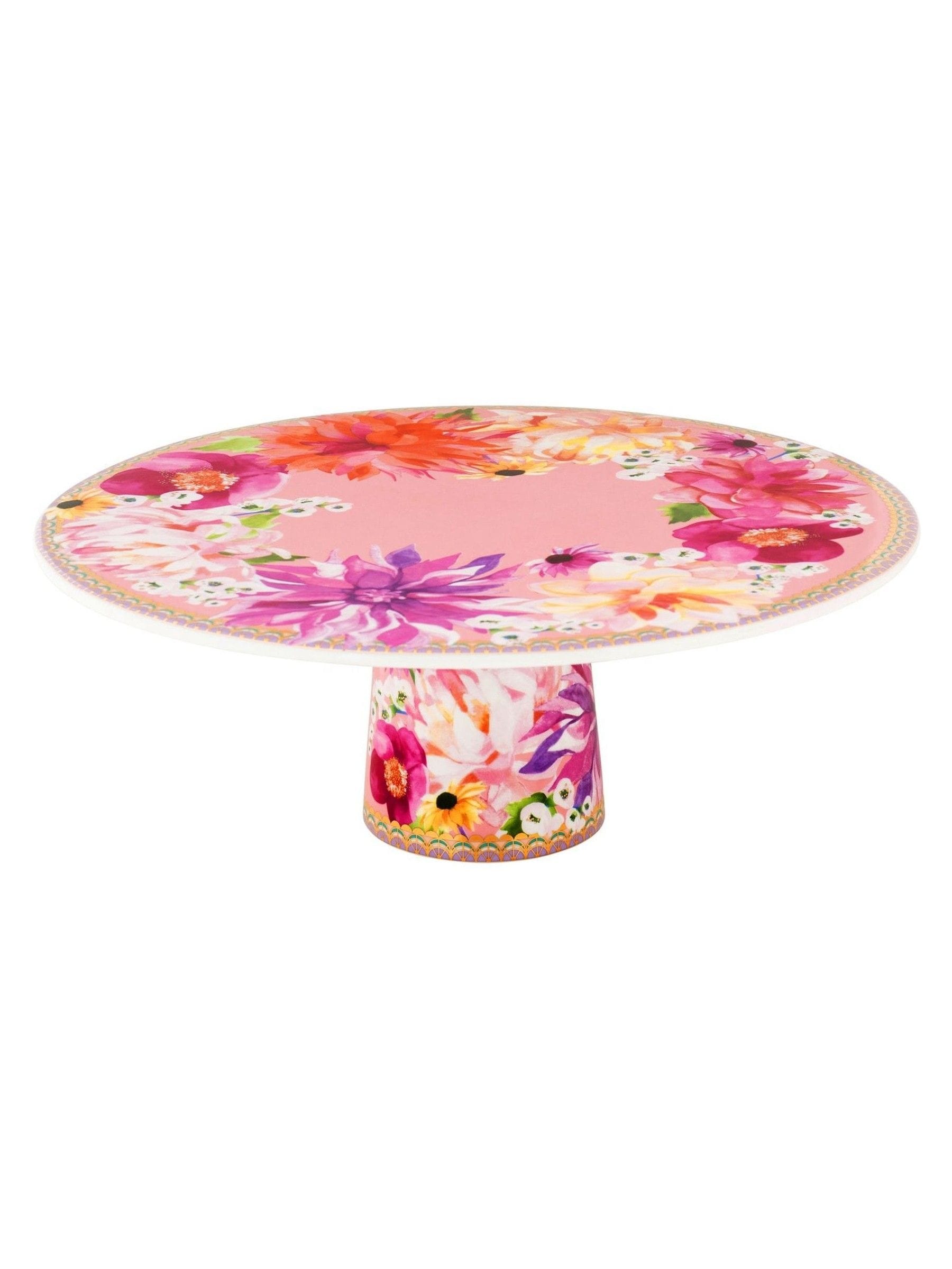 Maxwell & Williams pink floral footed cake stand 28cm (British brand)