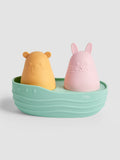 JoJo Maman Bébé silicone bath toy with bear and bunny characters, UK version