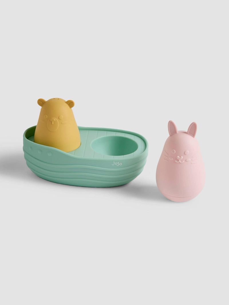 JoJo Maman Bébé silicone bath toy with bear and bunny characters, UK version