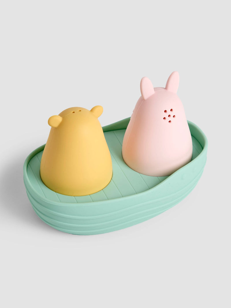 JoJo Maman Bébé silicone bath toy with bear and bunny characters, UK version