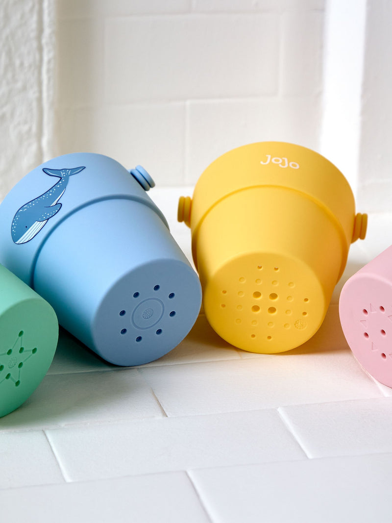 JoJo Maman Bébé silicone bath buckets set of 4, imported from the UK