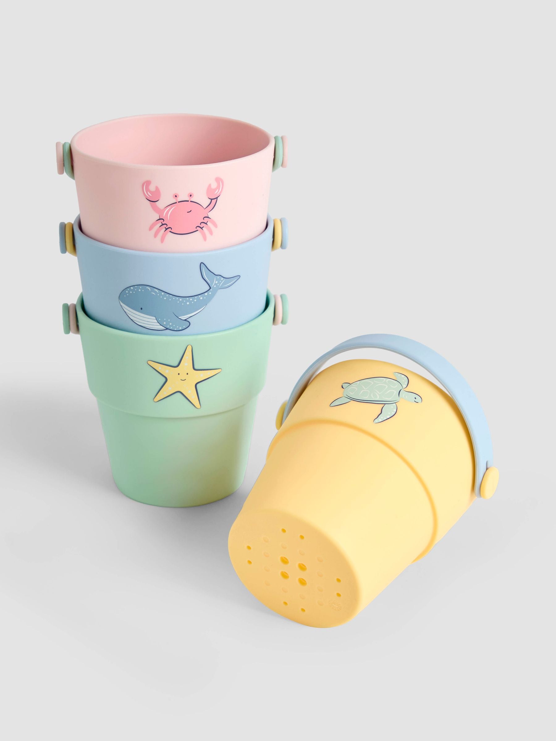 JoJo Maman Bébé silicone bath buckets set of 4, imported from the UK