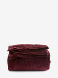 French Connection burgundy washed cotton velvet quilted bedspread, imported from the UK