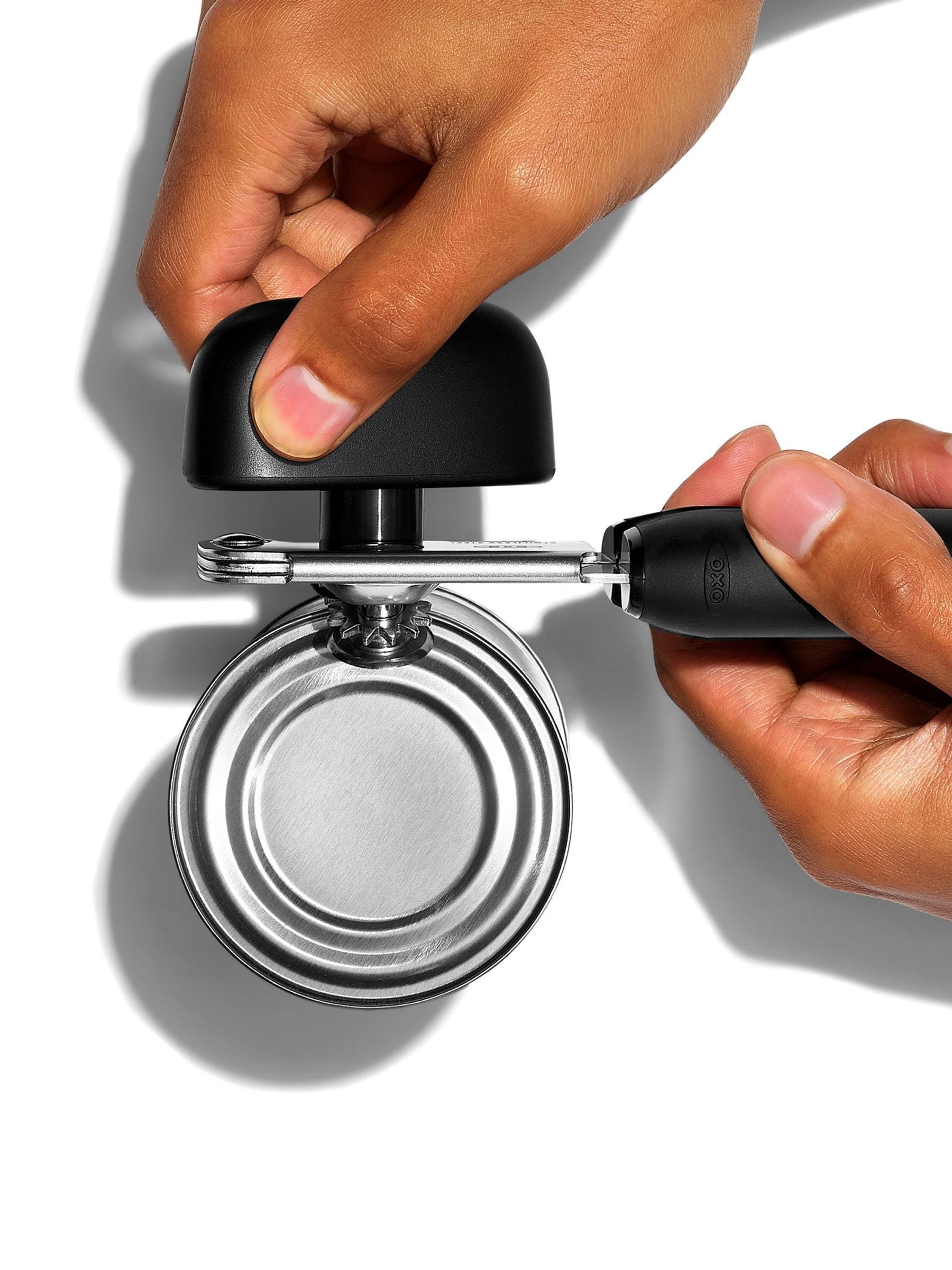 OXO silver soft-handled can opener (British brand)