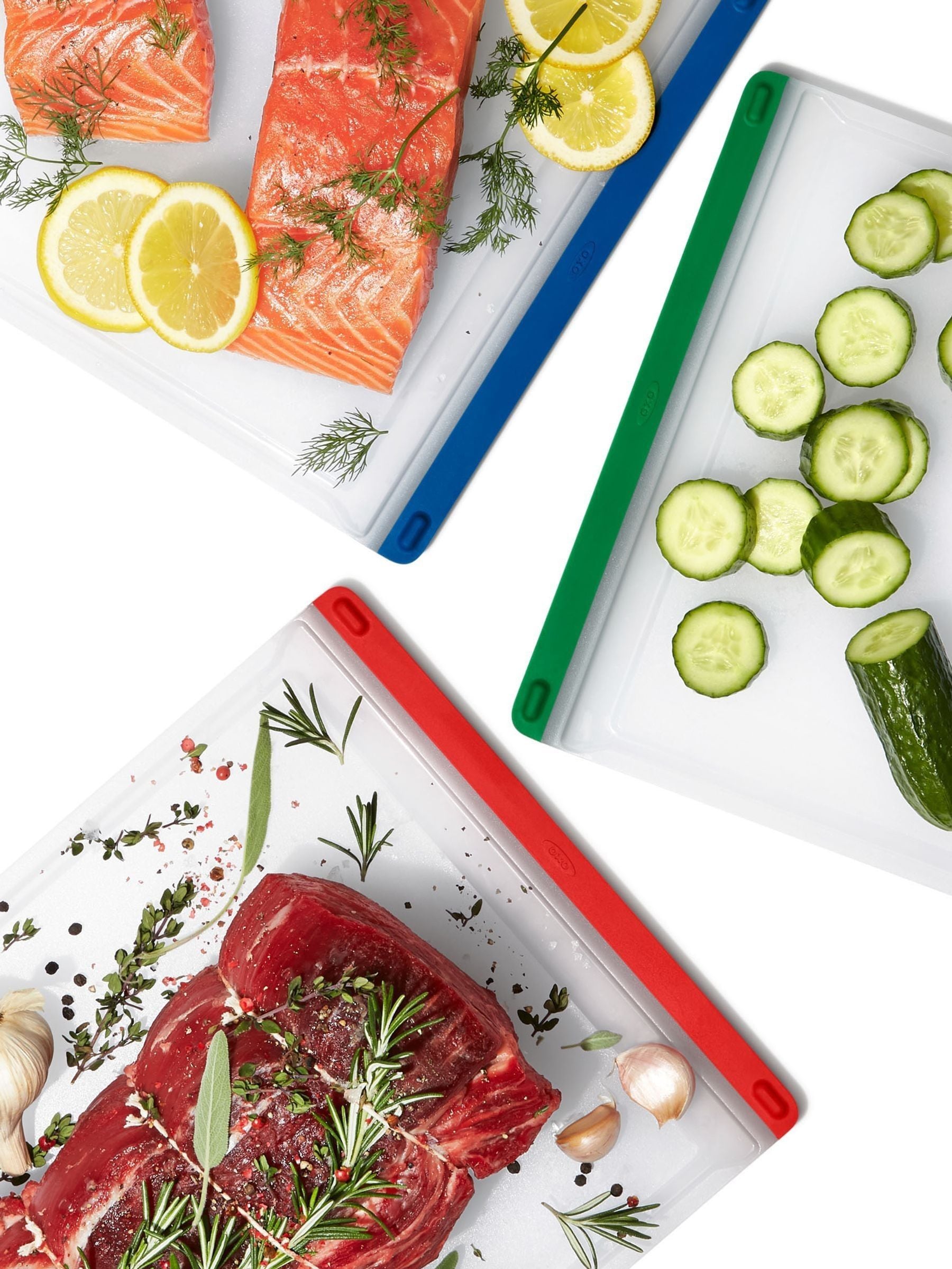 Oxo 3 Piece Silver Everyday Cutting Board Set, imported from the UK