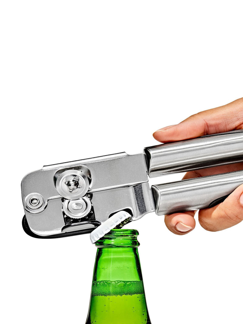 OXO steel can opener with bottle opener - British product