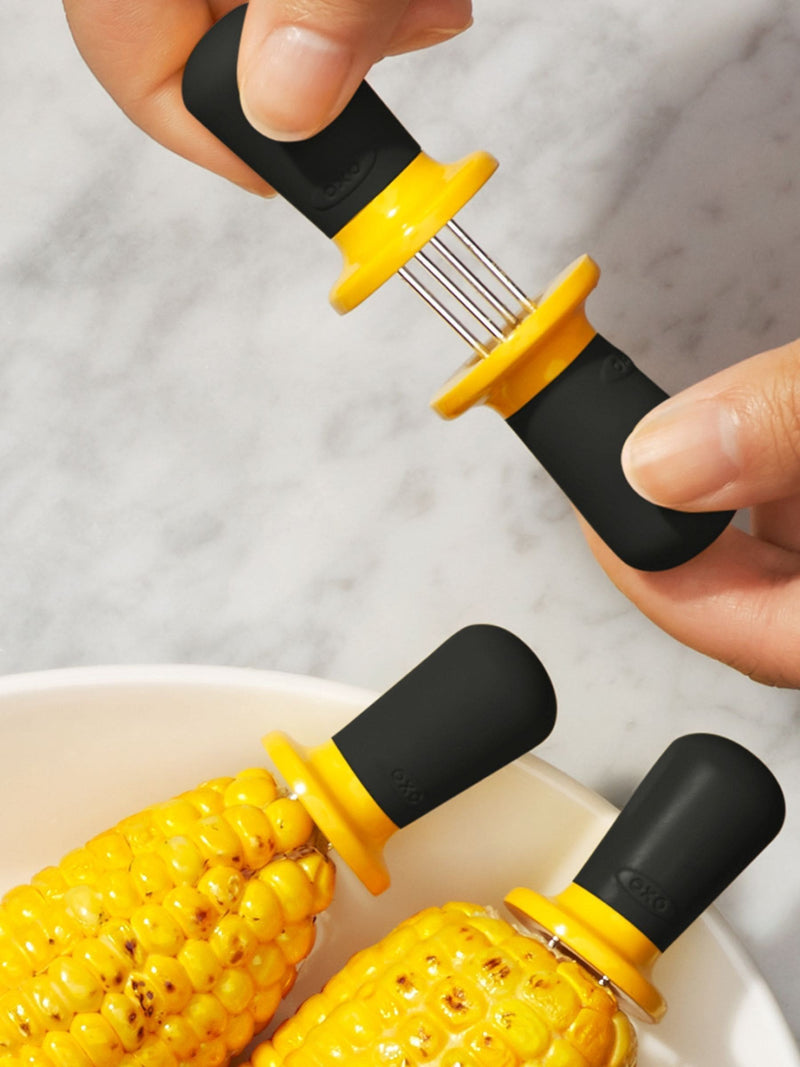 OXO 8 piece silver corn holder set, imported from the UK