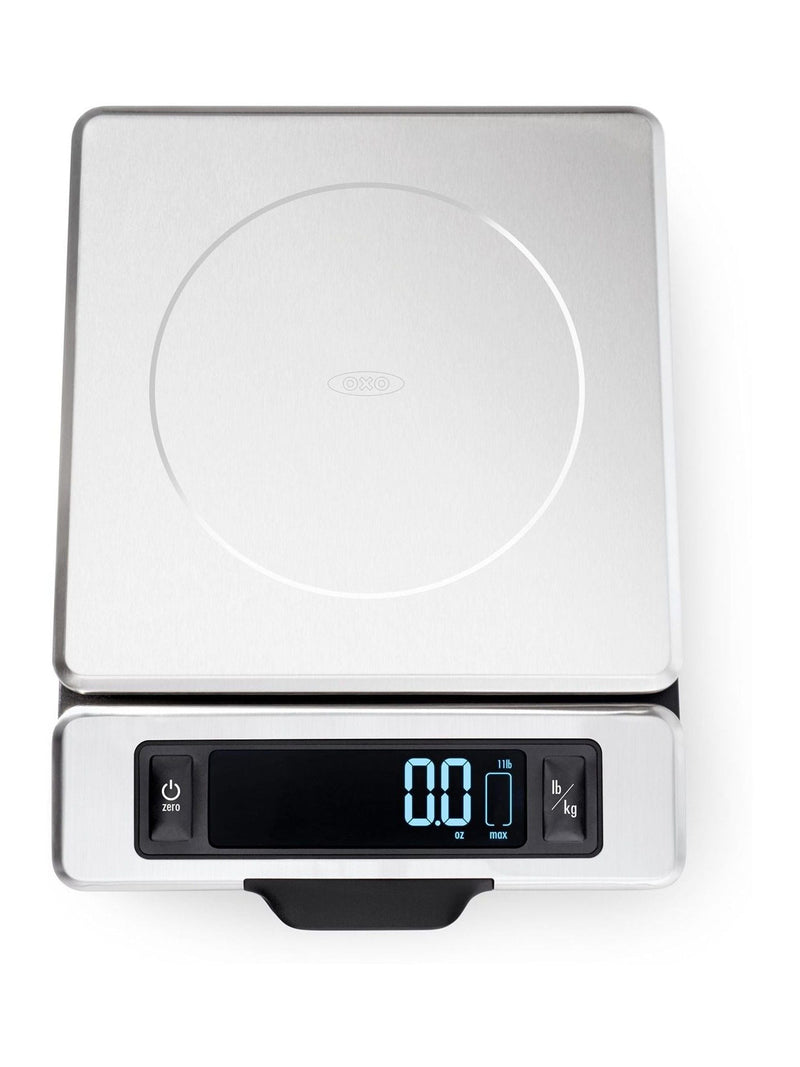 Oxo Silver Stainless Steel Food Scale With Pull Out Display
