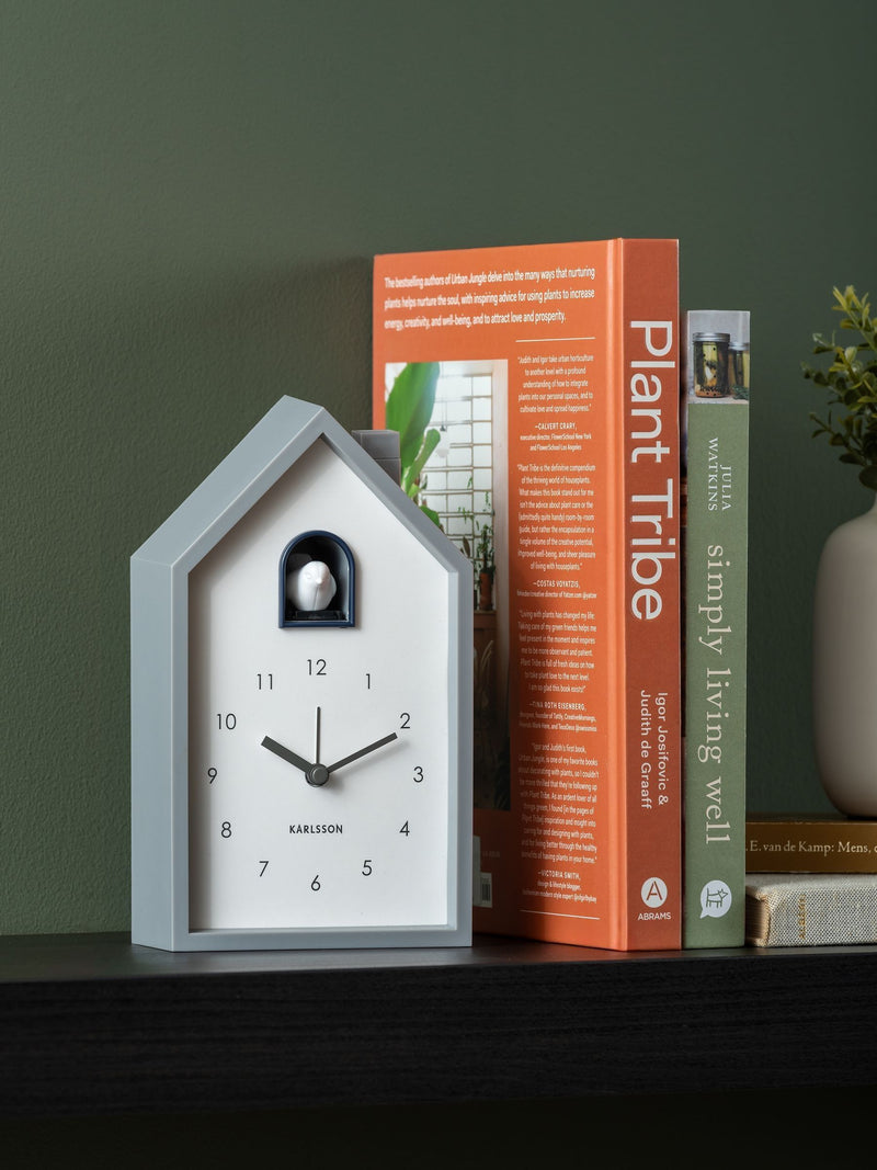 Karlsson mouse grey modern cuckoo alarm clock 20x12x6cm, UK version