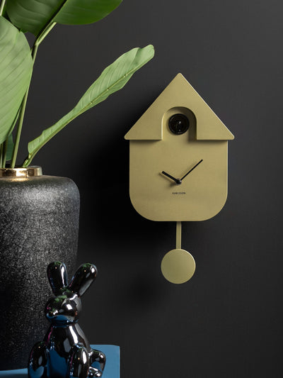 Karlsson Metallic Gold Modern Cuckoo Wall Clock
