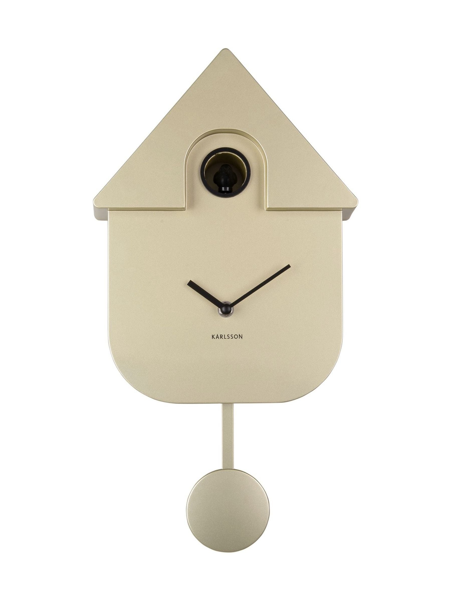 Karlsson Metallic Gold Modern Cuckoo Wall Clock, UK version