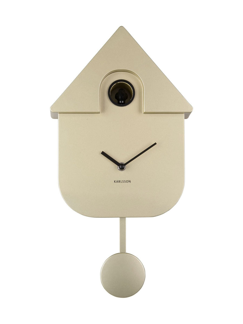 Karlsson Metallic Gold Modern Cuckoo Wall Clock, UK version