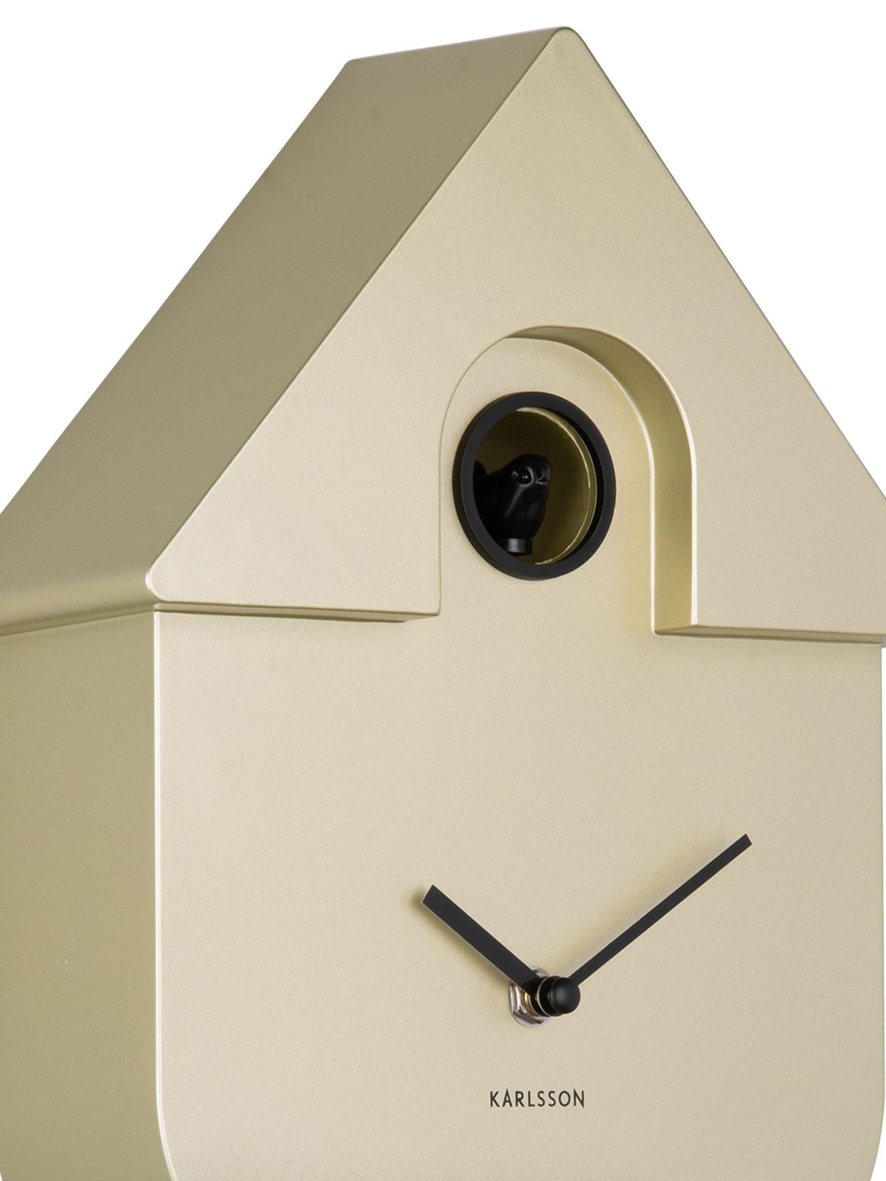 Karlsson Metallic Gold Modern Cuckoo Wall Clock, UK version