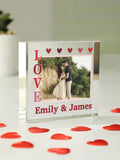 PMC Personalised LOVE Photo Upload Small Crystal Ornament, imported from the UK