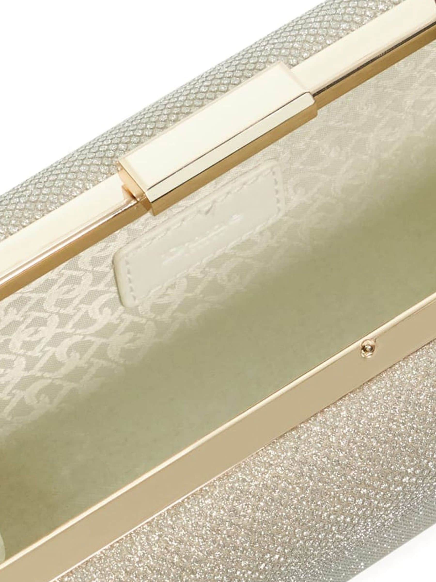 Dune London Gold Bellaria clutch bag with chain handle (British brand)