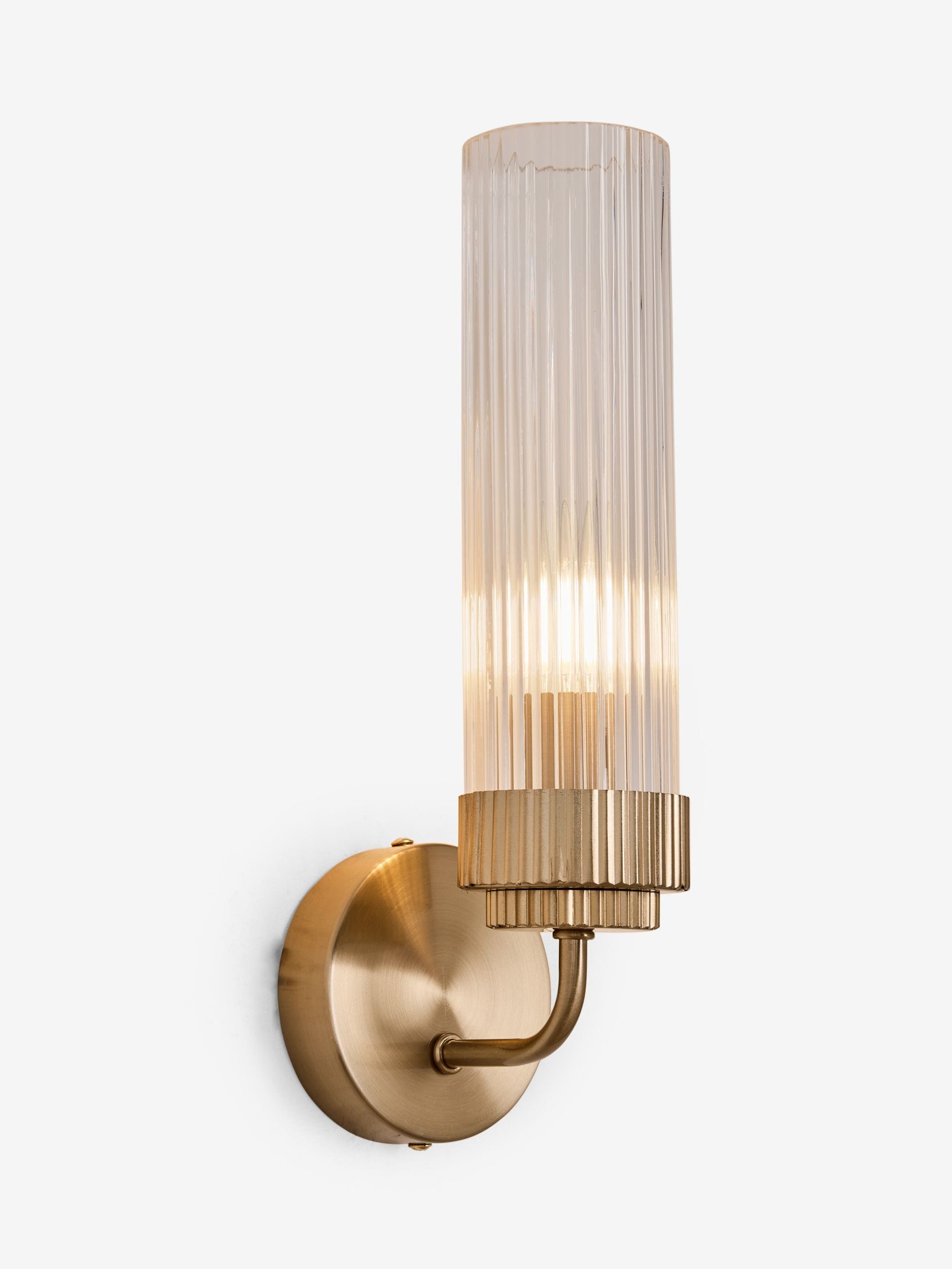 Lipsy brass ridge glass wall light 32cm - British product