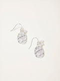 FatFace Silver Tone Hammered Pearl Drop Earrings