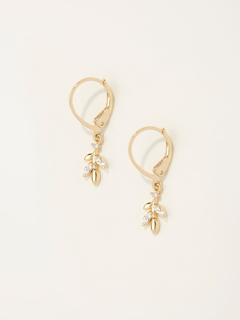 FatFace gold tone leaf drop earrings - British product