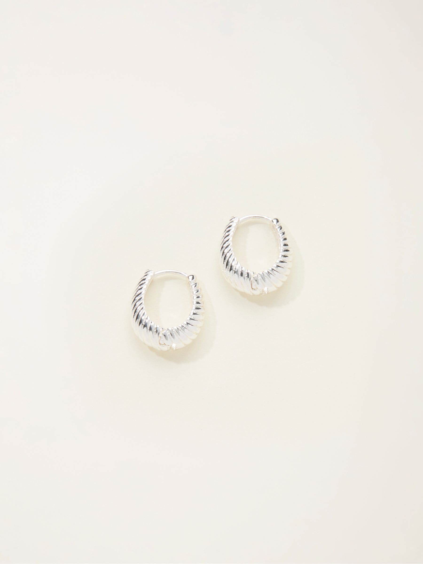 FatFace silver tone textured hoop earrings - British product