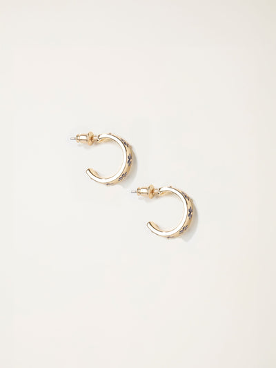 Next FatFace Navy Blue Enamel Daisy Hoop Earrings Fashion Jewellery- Buy online at McGrocer