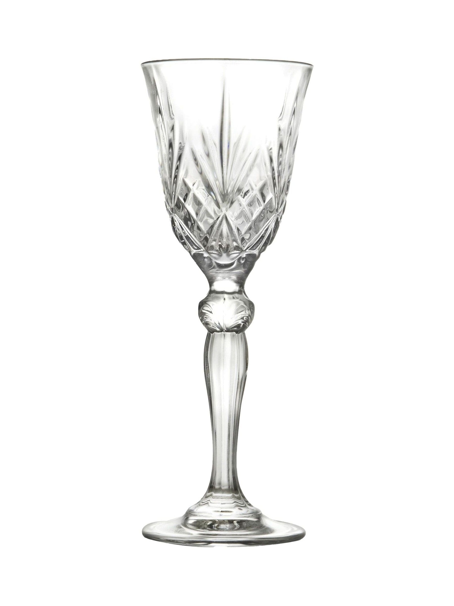 RCR Melodia liqueur glasses set of 6 clear crystal, UK version