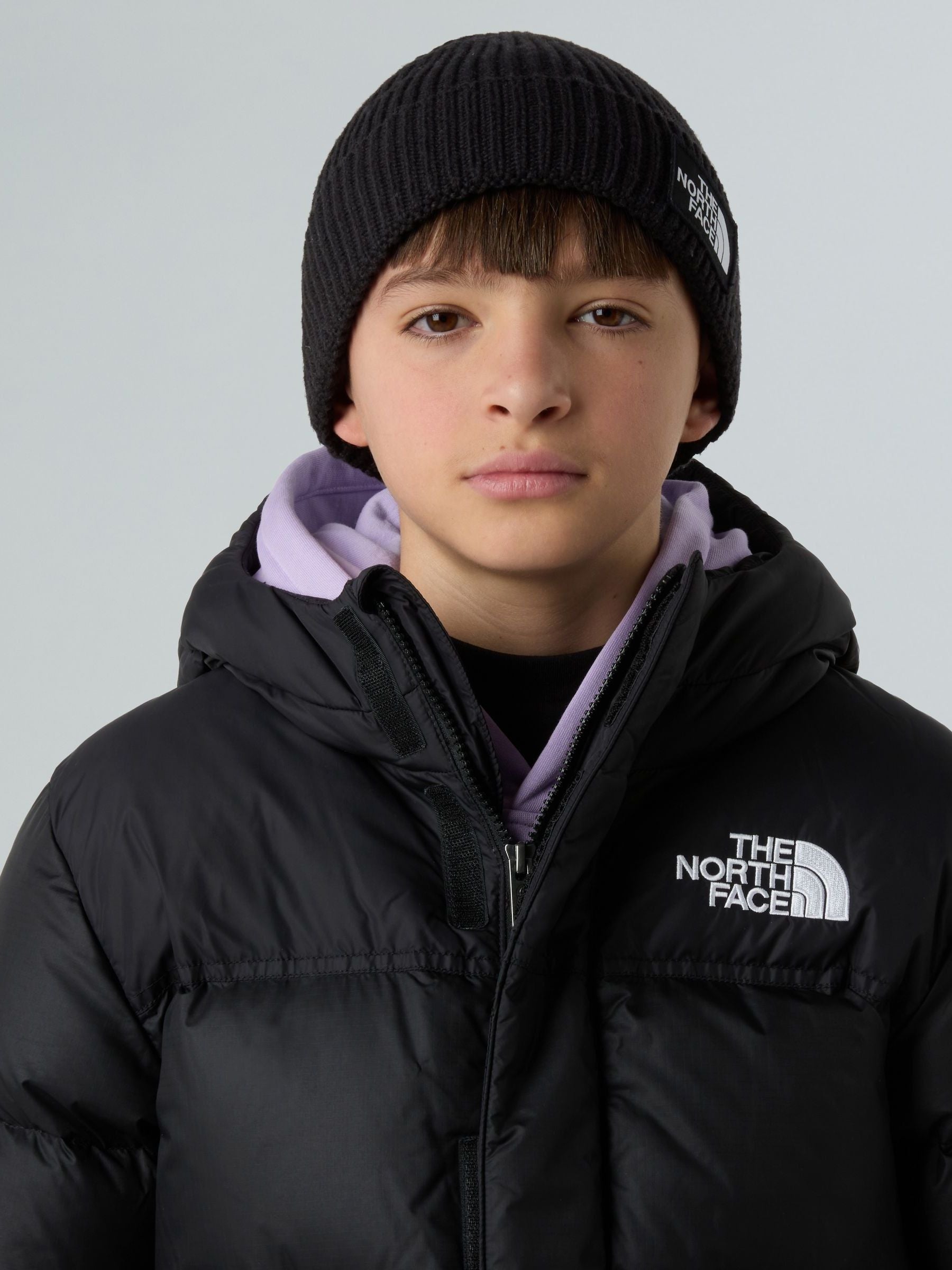 The North Face black kids pom beanie - British product