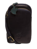 Conkca leather cross-body phone bag light blue Leia - British product