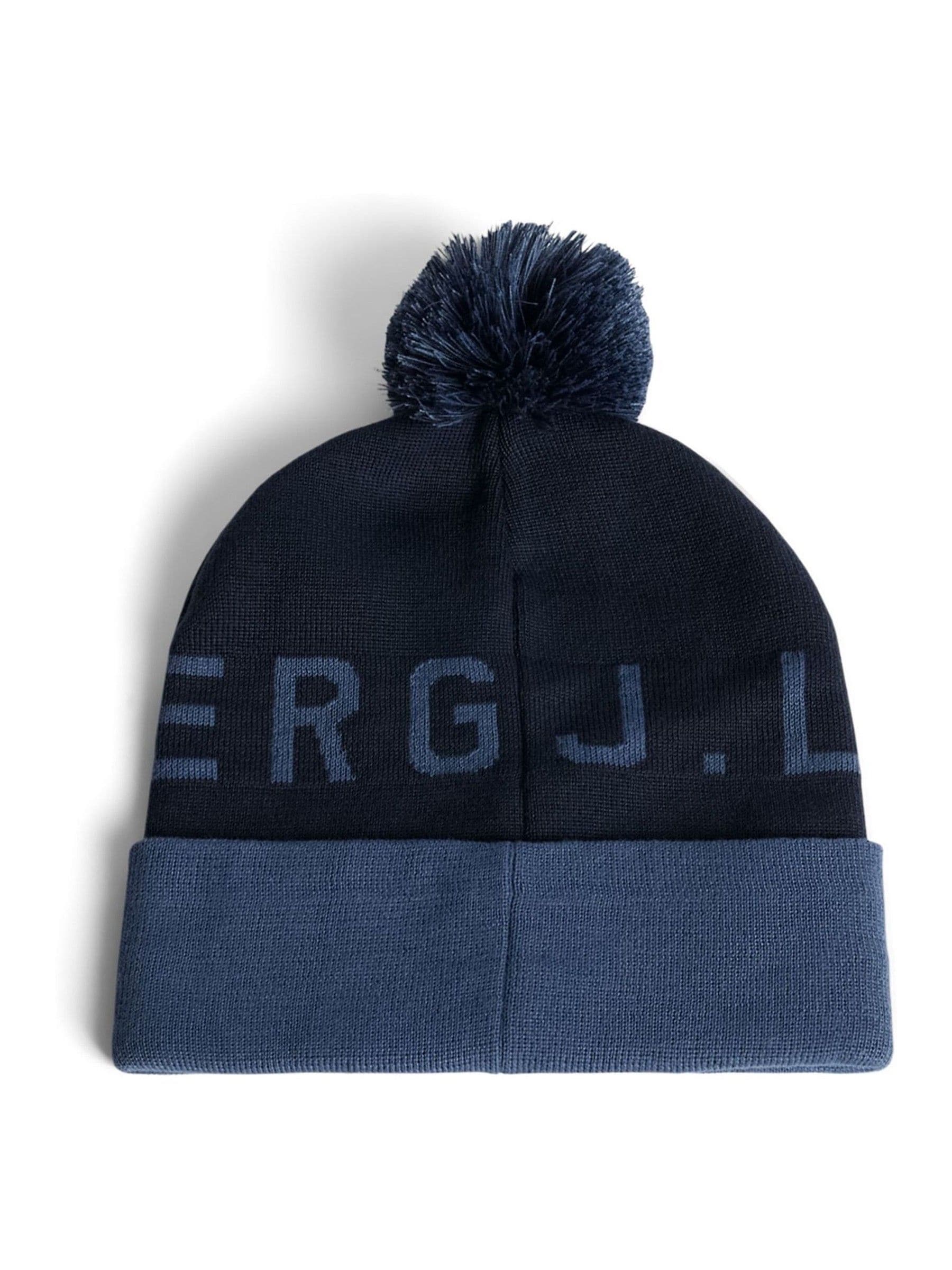J.Lindeberg Navy Brannon Beanie, imported from the UK