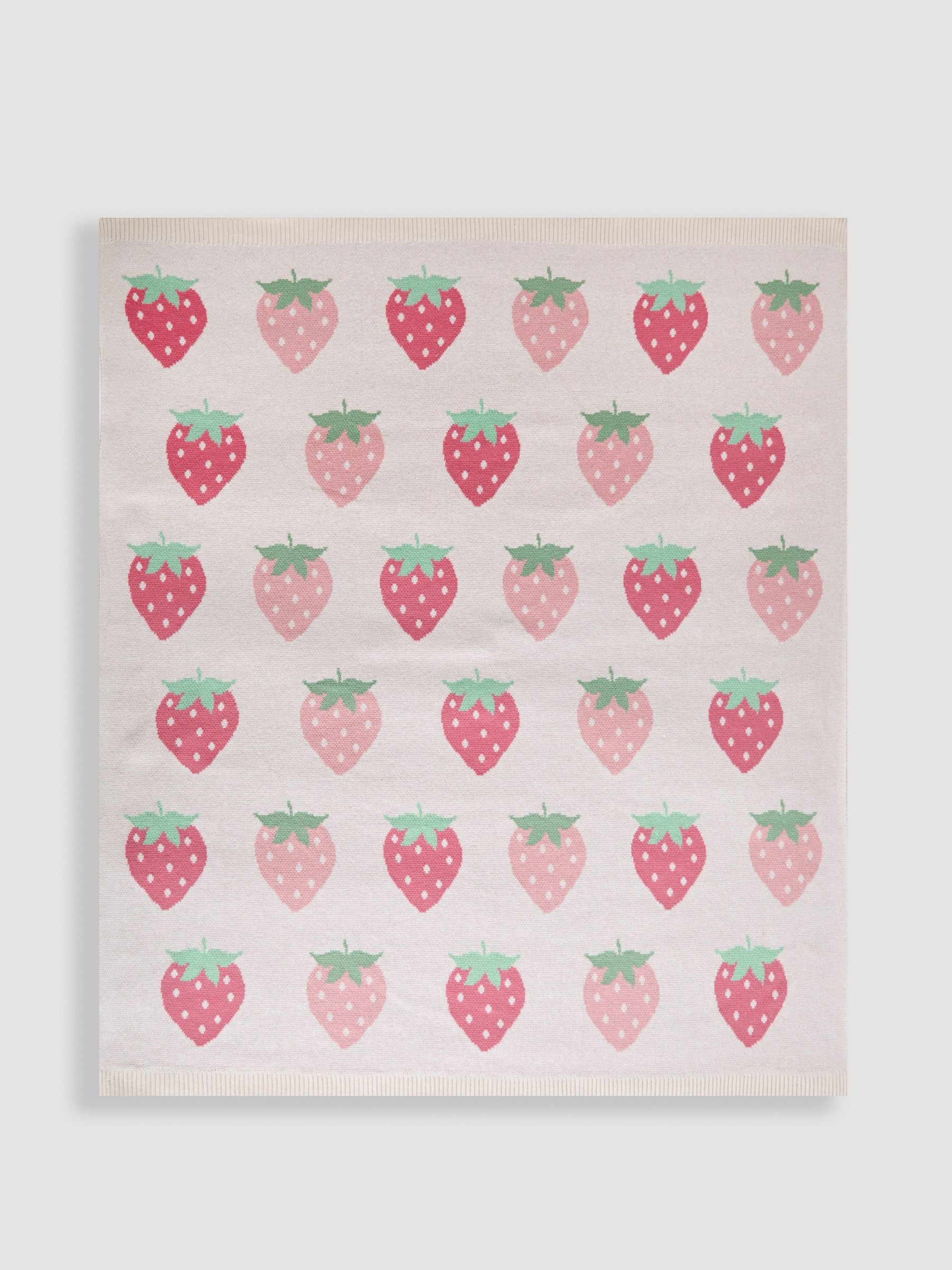 JoJo Maman Bébé strawberry FairIsle shawl - British product