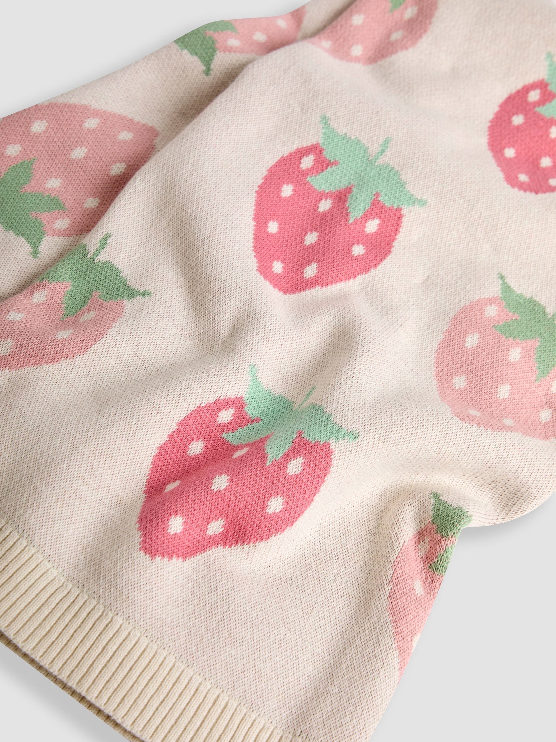 JoJo Maman Bébé strawberry FairIsle shawl - British product