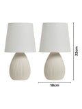 BHS cream teardrop ceramic table lamp set (British brand)