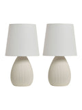 BHS cream teardrop ceramic table lamp set (British brand)