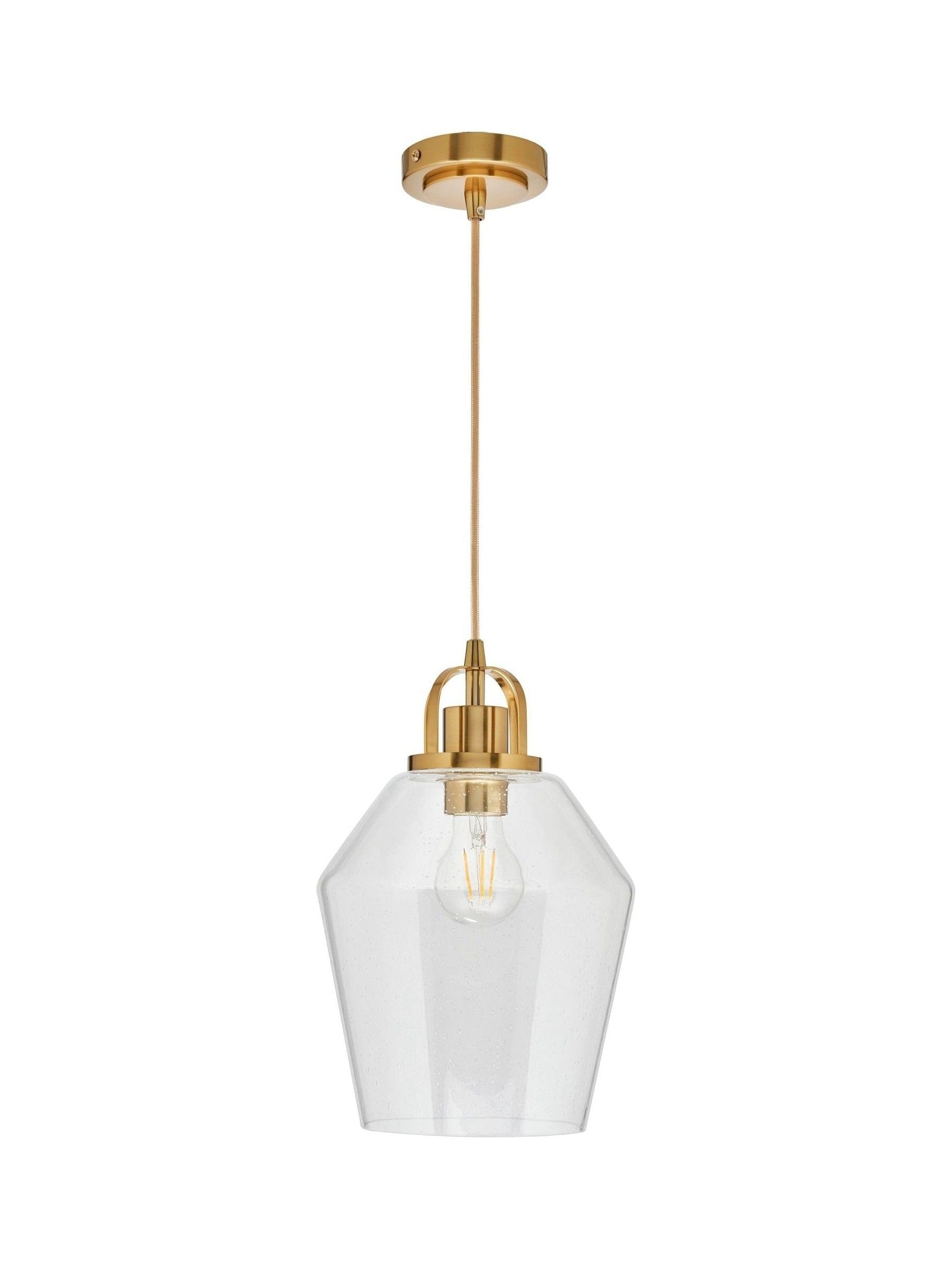 BHS brass bubble glass pendant light (British brand)