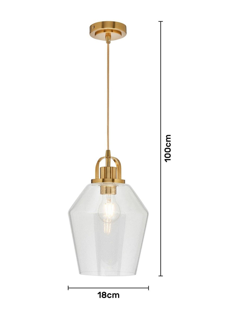 BHS brass bubble glass pendant light (British brand)