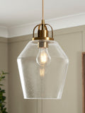 BHS brass bubble glass pendant light (British brand)