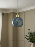 BHS blue dimpled glass ceiling light, UK version