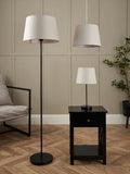 BHS black cream lighting set floor table pendant (British brand)