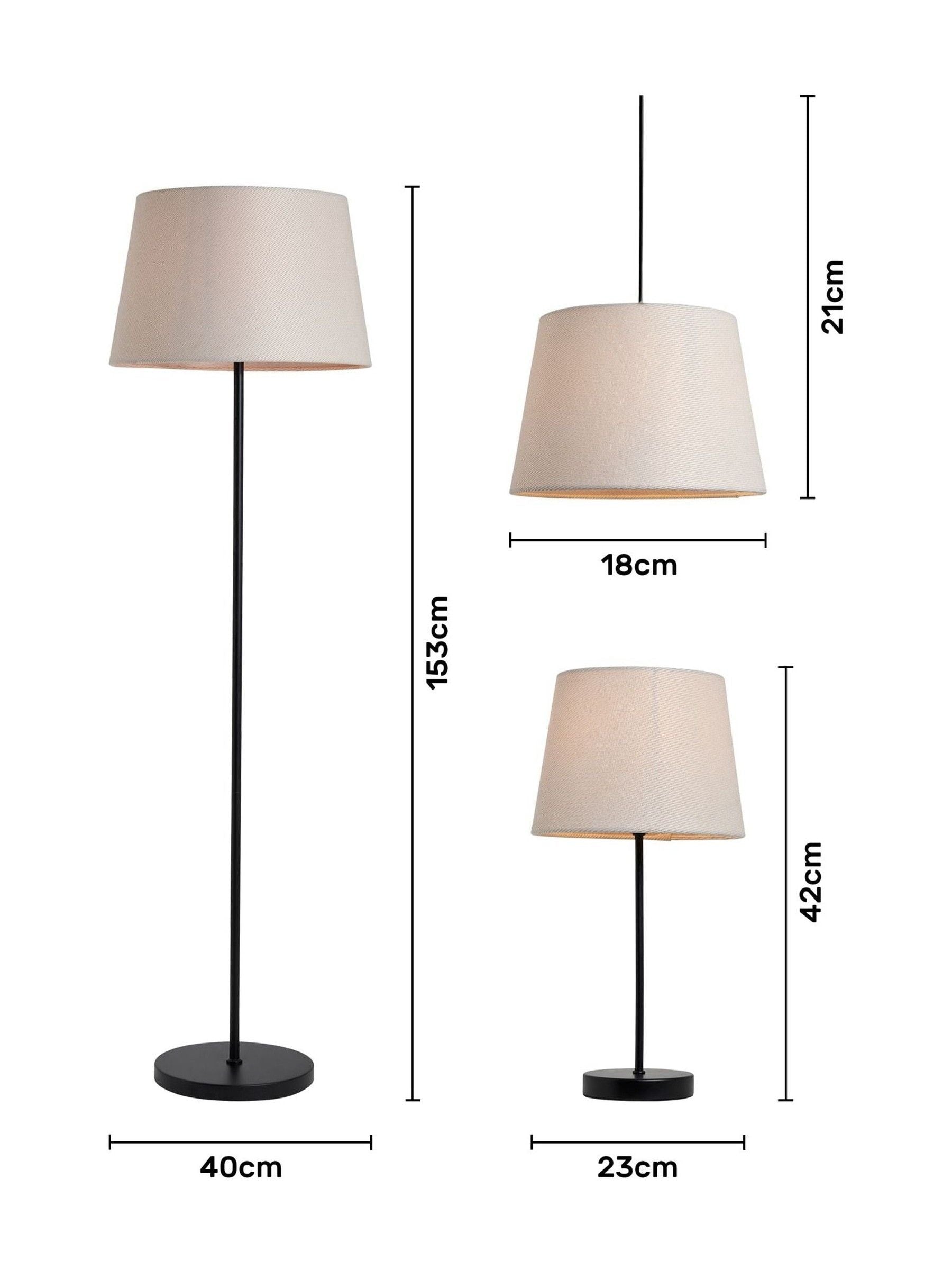 BHS black cream lighting set floor table pendant (British brand)