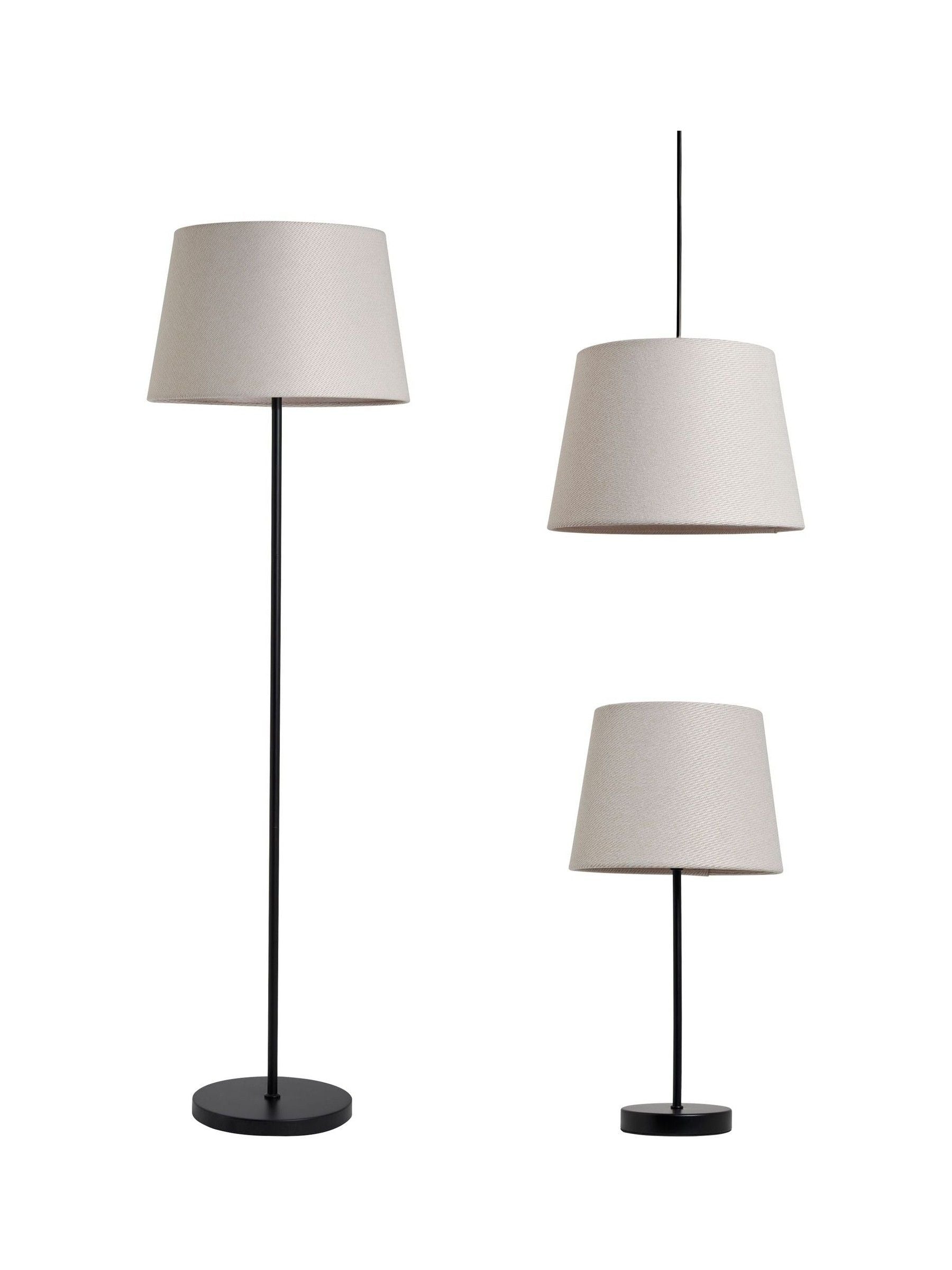 BHS black cream lighting set floor table pendant (British brand)