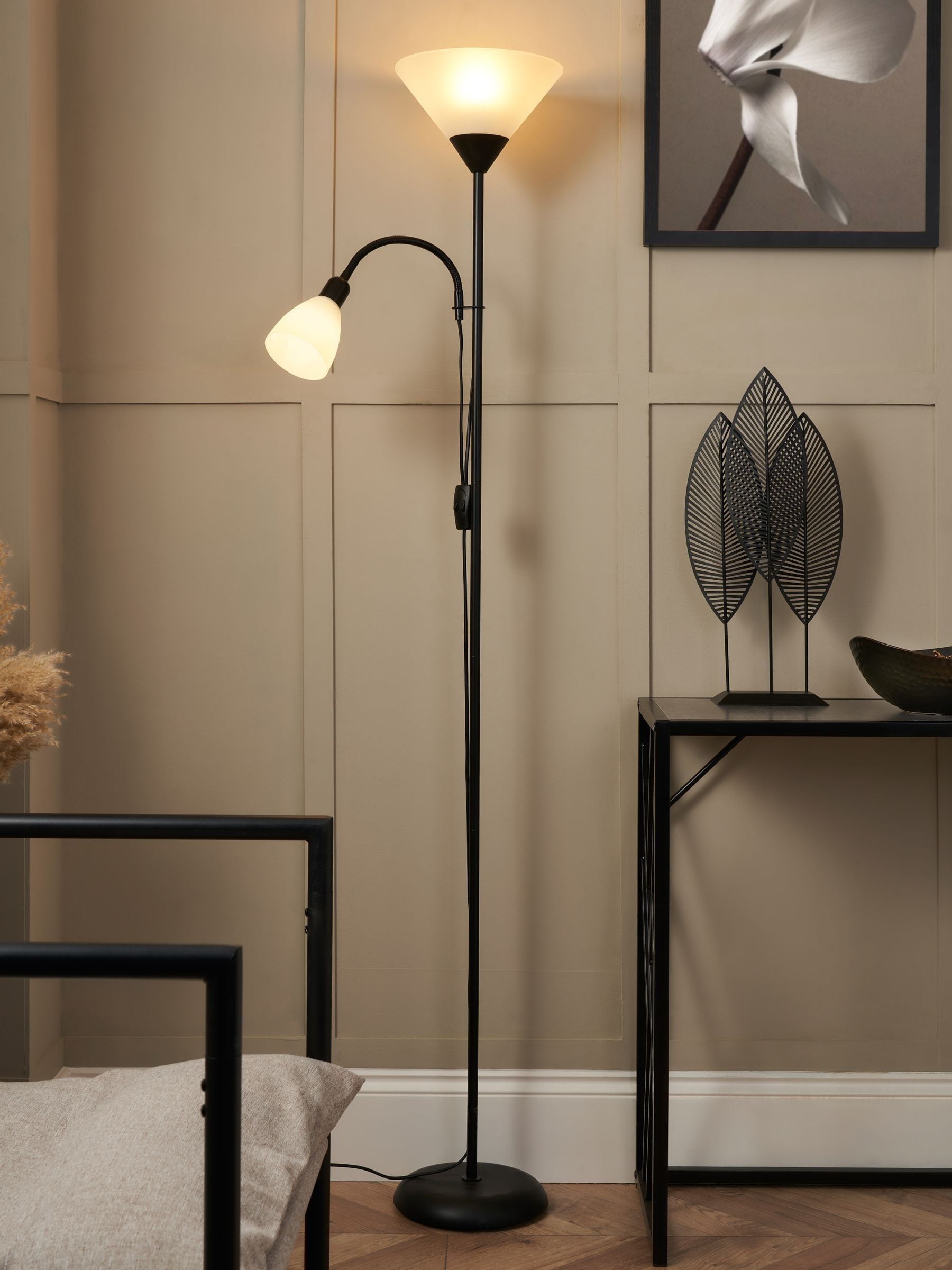 BHS Black Mother & Child Floor Lamp, UK version
