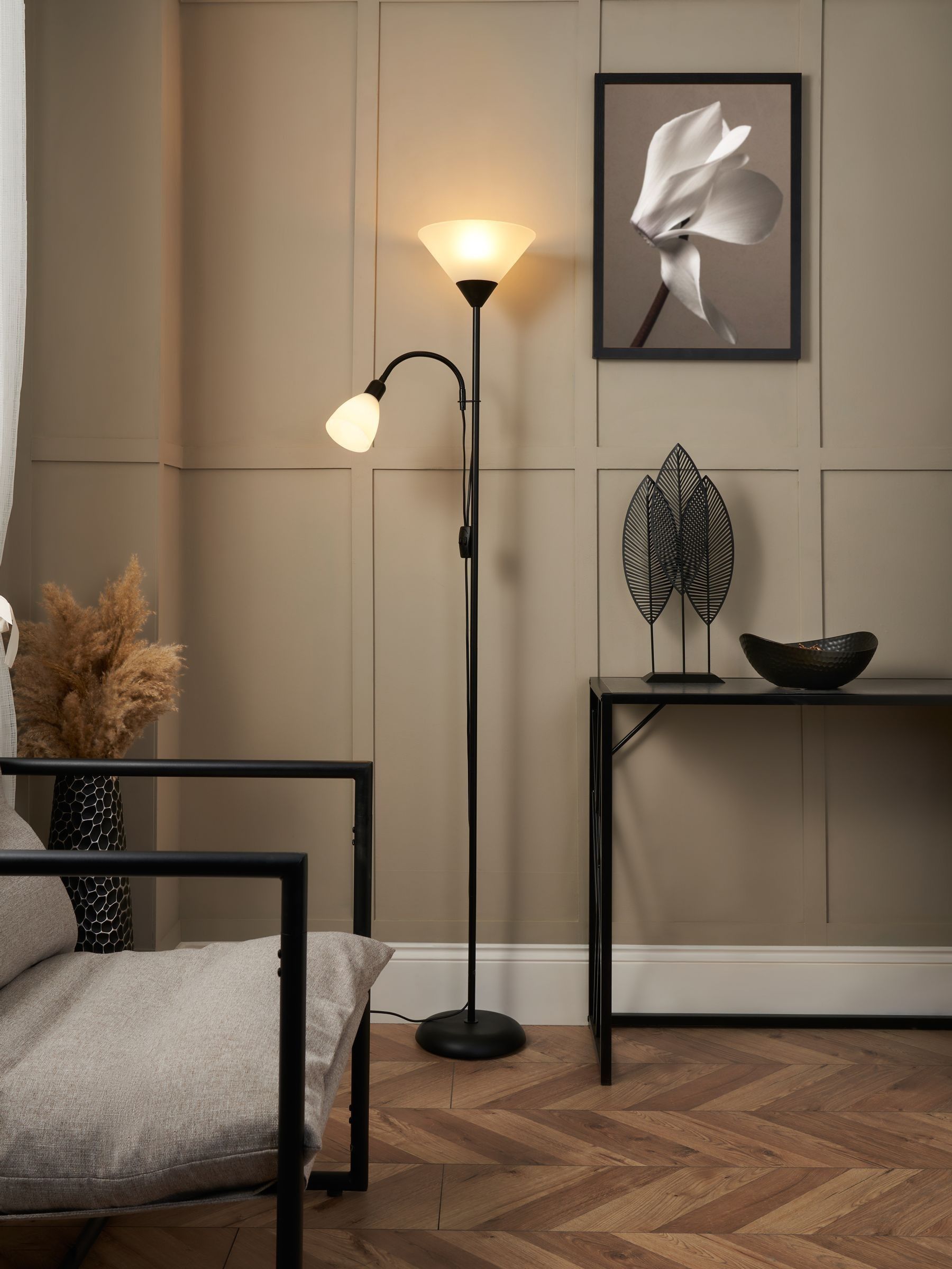 BHS Black Mother & Child Floor Lamp, UK version