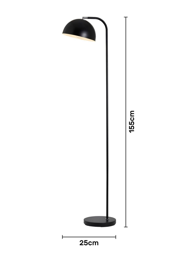 BHS matt black arc floor lamp from UK, UK version