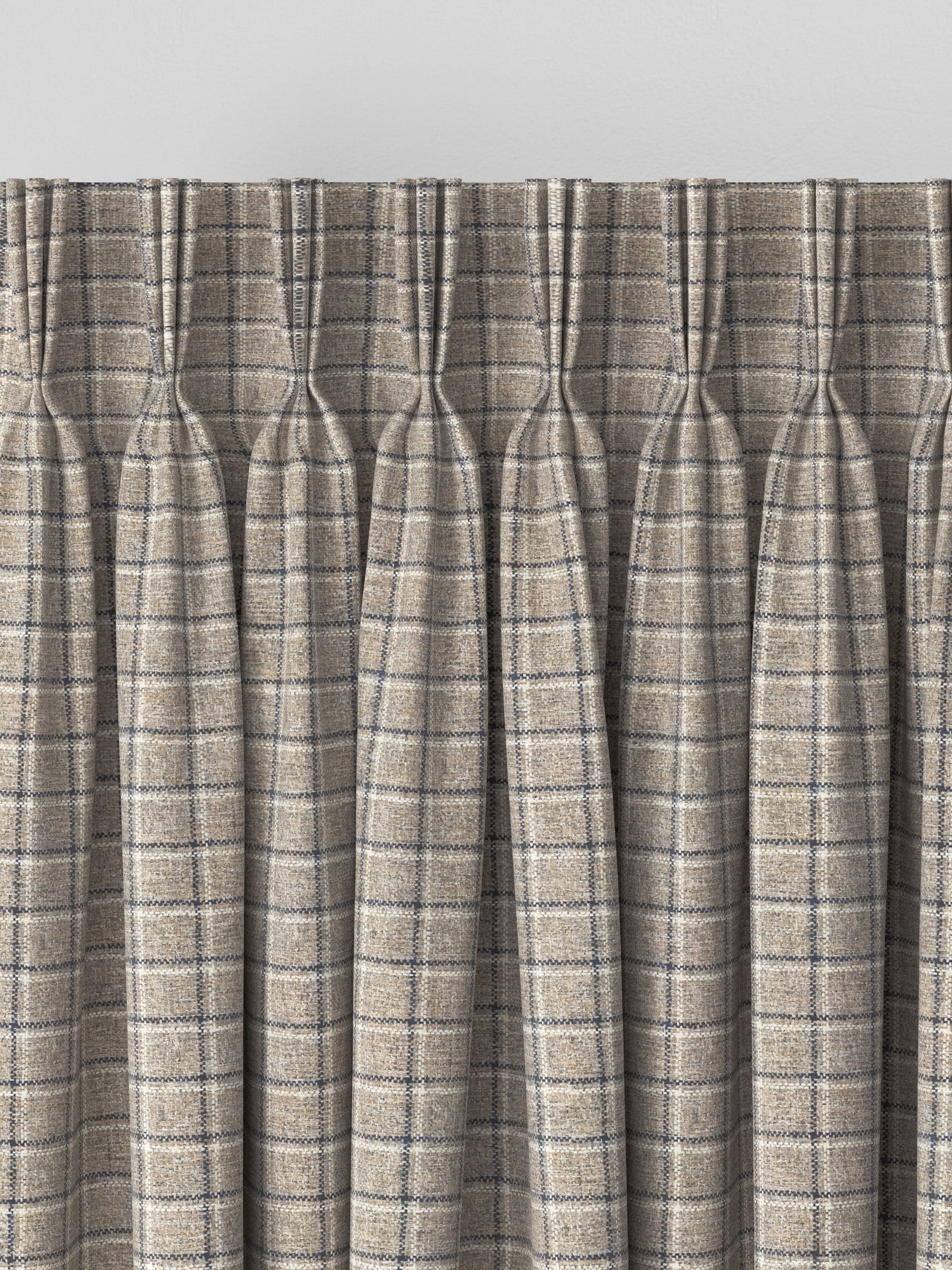 Grey check made to measure curtains (British brand)