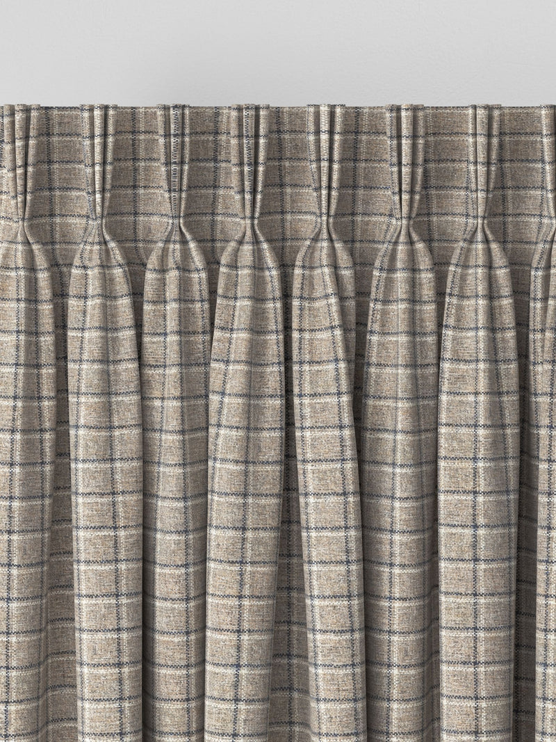Grey check made to measure curtains (British brand)