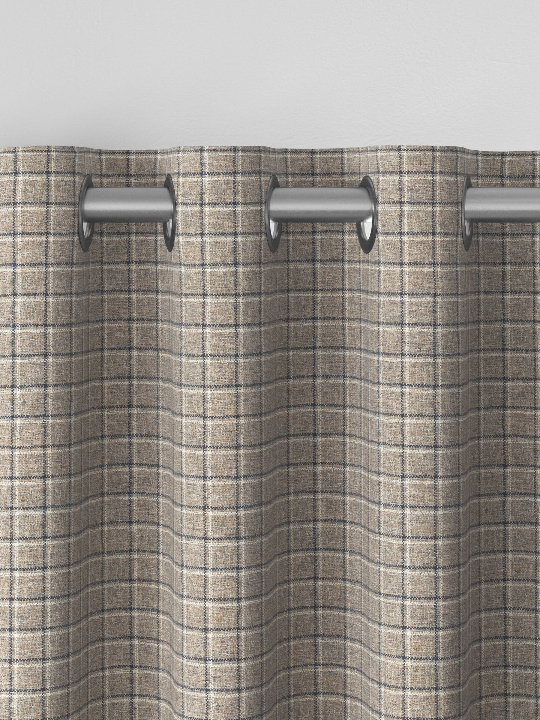 Grey check made to measure curtains (British brand)