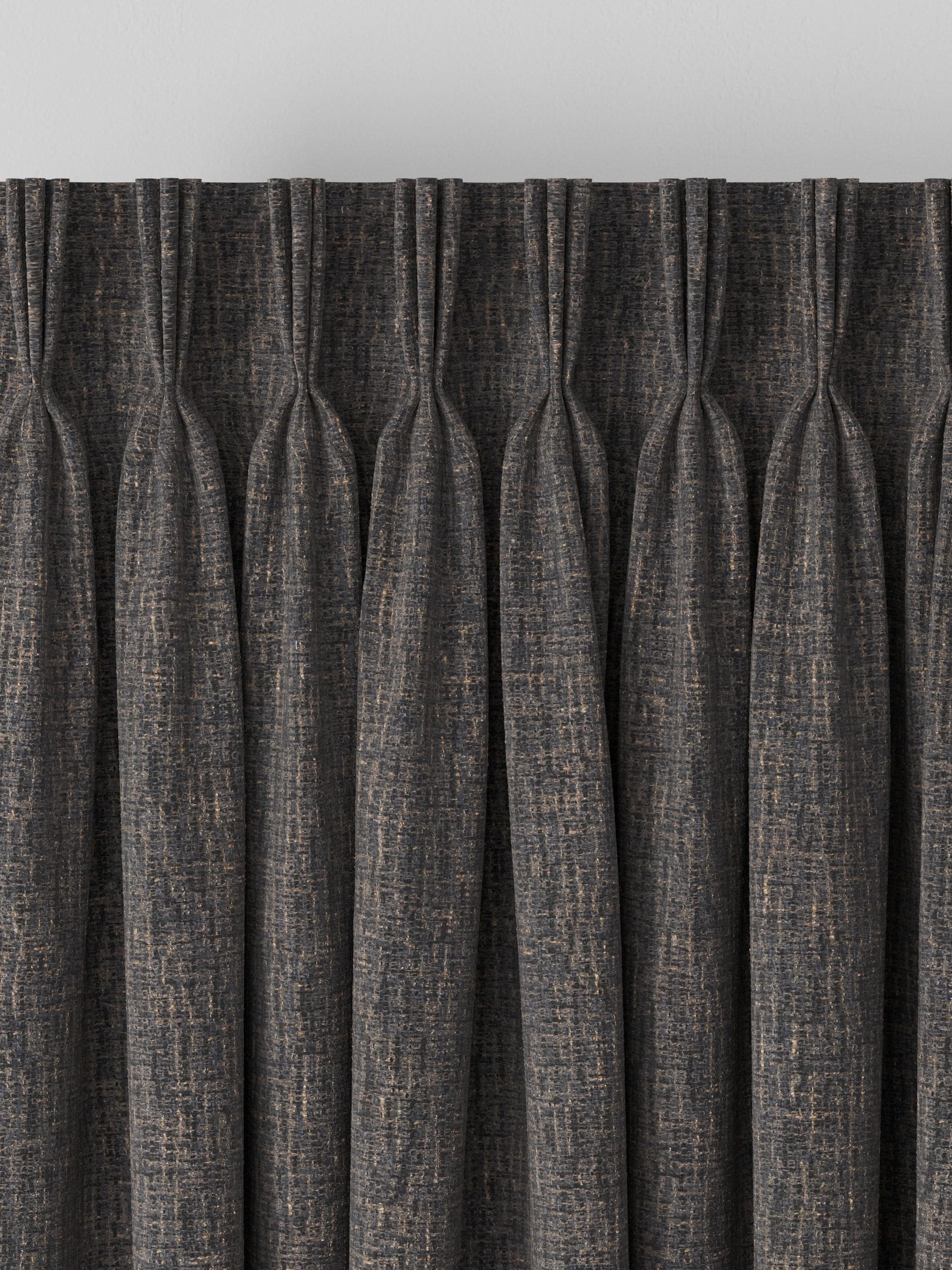 Charcoal grey textured weave made to measure curtains (British brand)