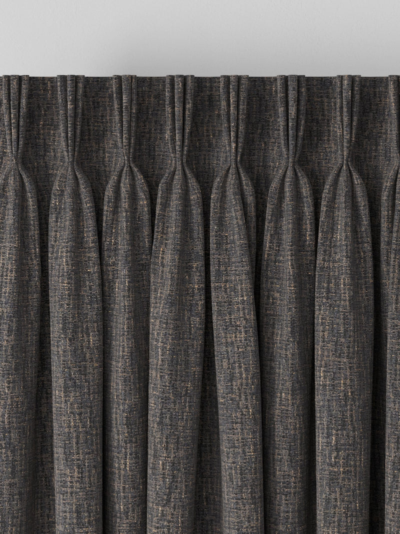 Charcoal grey textured weave made to measure curtains (British brand)