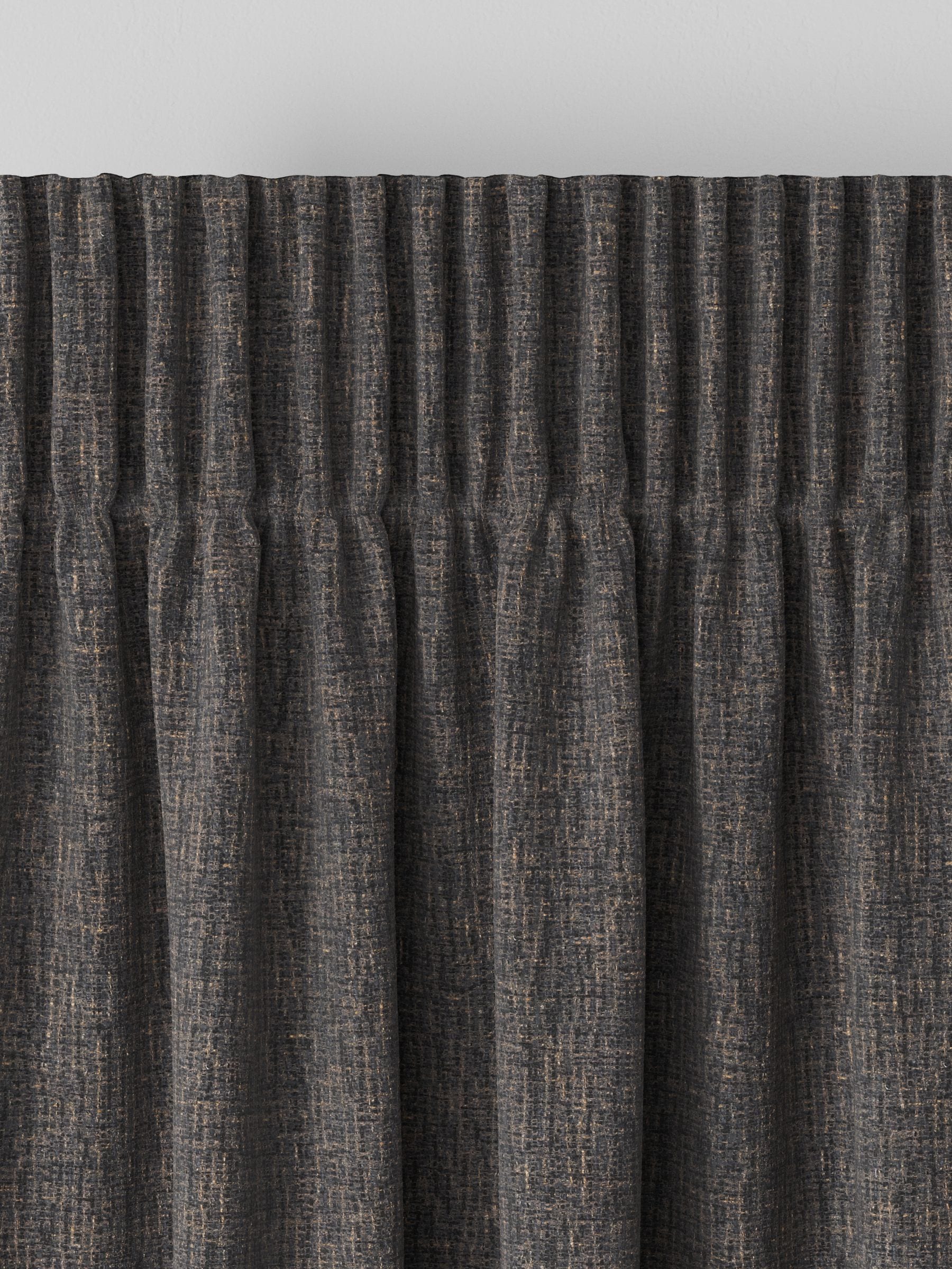 Charcoal grey textured weave made to measure curtains (British brand)