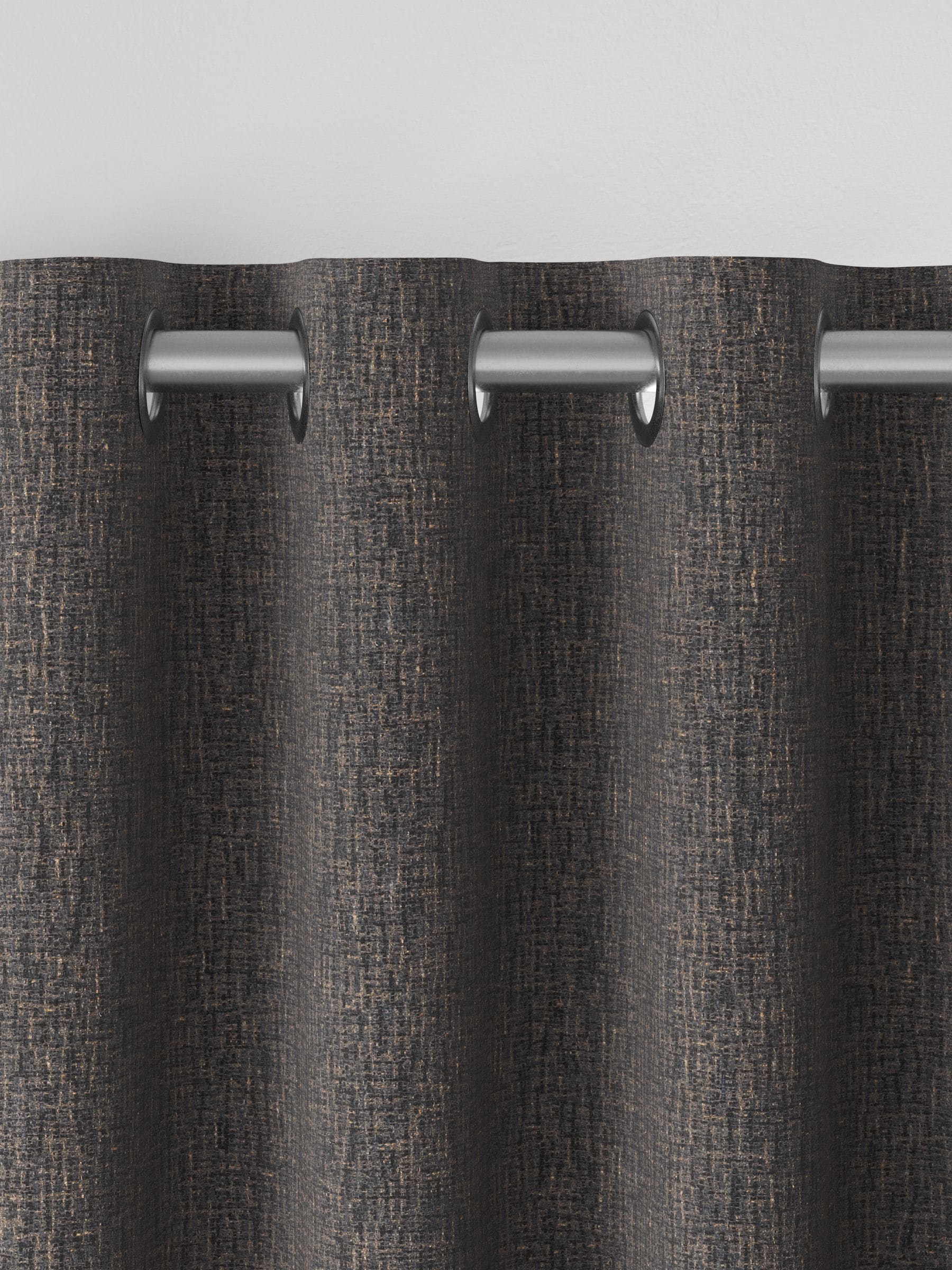 Charcoal grey textured weave made to measure curtains (British brand)