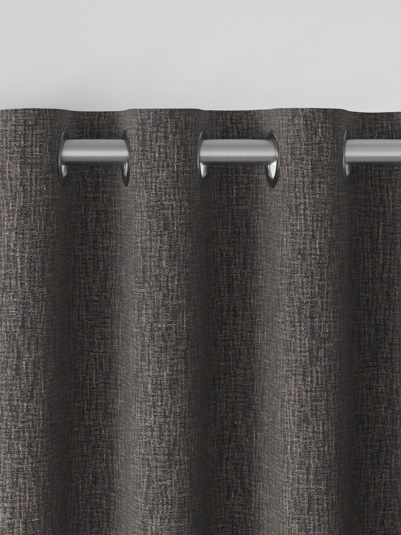 Charcoal grey textured weave made to measure curtains (British brand)